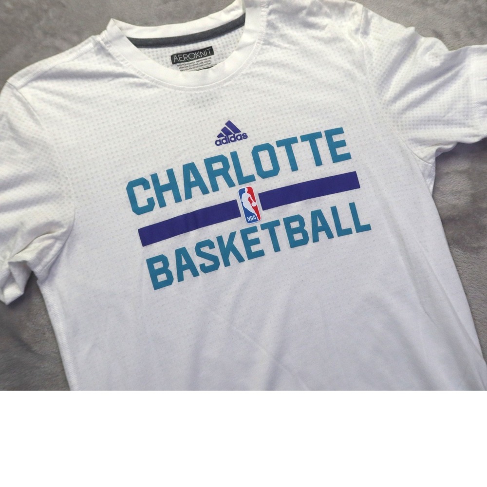 Adidas Charlotte‎ Basketball Aeroknit Climacool Shirt Men's S White NBA Tee